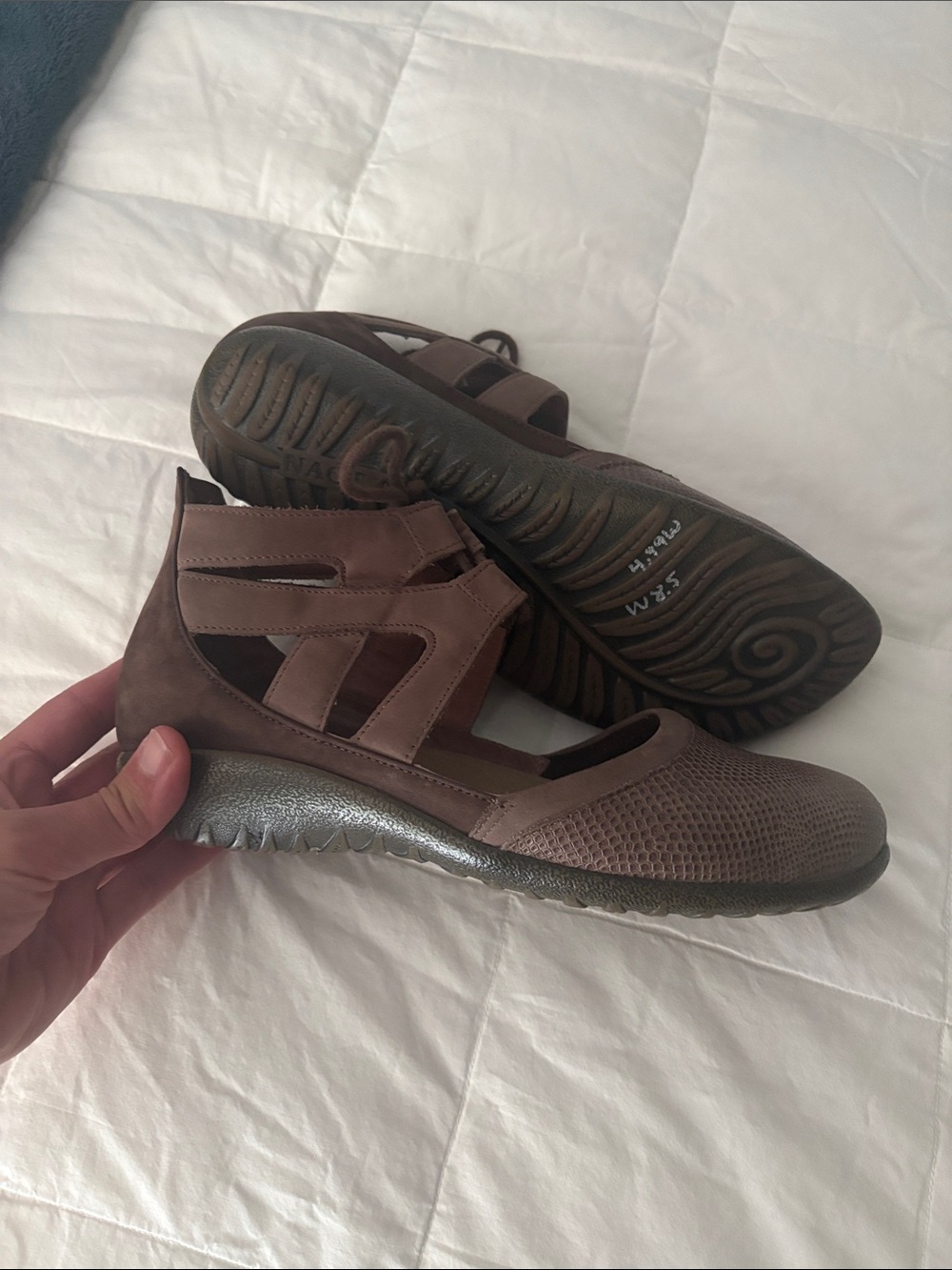 Naot Brown Lace-Up Cutout Women's Sandals - Picture 2 of 10